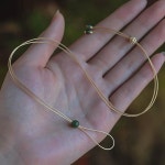 0.5mm 극세사 가죽끈 목걸이 끈 작은 공옥 펜던트 홀터넥 평안단추 골드 펜던트 옥패 반지 : 강인다식
