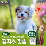 윔지스 천연덴탈껌 강아지껌 치석 입냄새제거 덴탈껌 개껌 밸류백 칫솔, XS(2-7kg), 1개 : 유한양행 펫스토어