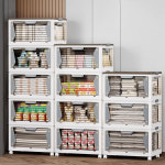 오픈형 폴딩 공간 리빙박스 펜트리 플라스틱 다용도 투명 옷 이불 수납 정리함 소형26L : 지아이엘