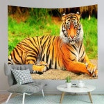 자연 동물 호랑이 패브릭 포스터 가림막 가림천 그림 무늬 벽장식 대형 거실 침실 카페 매장 가게 원룸 : 봉구나라