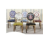 엔틱 빈티지 영화 프린팅 등받이 레트로 가죽의자 : 스테이가든