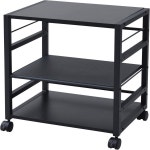 [야마젠] 데스크 사이드 왜건 폭 53×안길이 40×높이 63 cm A4 대응 캐스터 첨부 상판・선반판 조절 가능 조립품 블랙/블랙 NNGS-3R(BK/SBK)... 