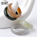호탄 옥 반지 여성 한 가지 일 그림 벽옥 맑은 물 설탕 옥 양고기 지방 옥 호탄 옥 개인 검지 옥 반지 : 새봄새봄