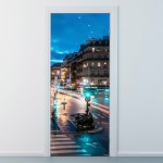 낭만창고ncjy318-유럽풍경-신호등-현관문시트 : 낭만창고