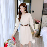 겨울 미니 니트원피스 스웨터 스커트 고급스러운 허리여밈 여성스러운 니트 원피스 : 마리엘샵