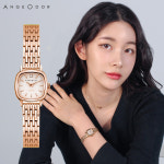 ANGEODOR 앙쥬오도르 여성용 다이아몬드 메탈 손목시계 AO413 로즈골드 : 인빅타코리아