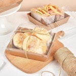 마카롱 컵케이크 떡 사각 투명 케이크 상자 : 마음결