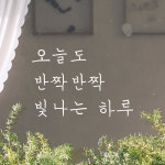 감성 손글씨 레터링 스티커 오늘도 반짝반짝 빛나는 하루 LH-034S 검정 : 모노먼트
