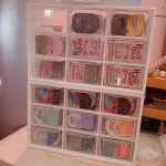 렌즈 안경 선글라스 수납 정리함 매일 일회용 콘택트 보관 상자 멀티 그리드 9 스퀘어 선반 귀여운 일본식 서랍 형 투명 : 이안프렌즈