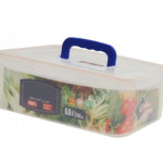 (6L) 투명 직사각 핸들 플라스틱밀폐용기 야채통 반찬통 보관 밀폐 냉장고정리 : 벤타유통