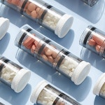 알약케이스 스마트 타이머 약통 케이스  7 일 알약 상자 휴대용 약 케이스, 3/21 그리드 용기, 투명 밀폐 보관 여행 비타민 스플리터 정리함... 