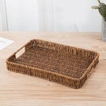 센스 사각 라탄짜임 트레이(35x25cm) 수납바구니 : 동구스몰