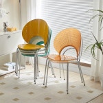 가정용 아크릴 빈티지 조개 의자 민박 호텔 커피 식탁 의자 심플 등받이 디자이너 아트 투명 : 몬스터키친