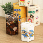 짱구 육각형 초코비 컵 360ML 내열유리 커플 우정 아이템 선물 친구 아이 어린이 집들이 : 정글마켓