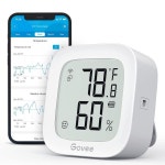 Govee WiFi 온도계 습도계 H5103, 전자 잉크 디스플레이가 있는 실내 블루투스 온도 습도 센서, 앱 알림 경보, 무료 데이터 저장 내보내기... 