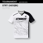 스트로커스 STROKUS STRT-2401 배드민턴 경기복 운동복 토너먼트 엠보쿠션 기능성 반팔 (블랙) : 리얼스포츠샵