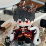 20CM 인형옷 인형 무속성 솜인형 의상 한정 수제 불꽃 프린스 화려한 옷 망토 왕관 코 : 하나STORE