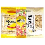 뻥과자 3종 세트 뻥튀기 스틱 강정 앵두콘 쌀과자 통밀펑 경로당 요양병원 간식 : 공간의감각