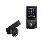 Sony NWZE380과 호환되는 박스 웨이브 홀스터 액티브 스트레치 스포츠 암밴드 운동과 달리기를 위한 조절식 제트 블랙 : 글로벌바바