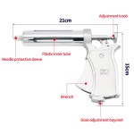 가축용품 조절식 주사기 건 자동 연속 스테인리스 스틸 예방 주사 동물 약 공급기 소 돼지 양용 축산 : 베베망고