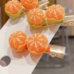 귤머리핀 귤삔 제주감귤헤어삔 옆머리핀 : 마이미샵