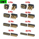 수스프링 장착 포고 핀 커넥터, 이중 열 표면 마운트, SMT DIP 높이, 7.0mm 피치, 4 6 8 10 개 : 기성상사
