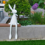 토끼조형물 정원 발코니 마당 조경 장식세트 북유럽 긴귀토끼-화이트S사이즈(높이약46cm) : 골드제이드 직구