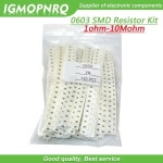 각 36 개 값 20 개 = 720 개 0603 1ohm-10Mohm SMD 저항기 키트 모듬 키트 1% 부품 diy 1R 3.3R 5.1R 100R 1K 10K 100K 10M : 라온상사236