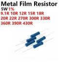 25PCS 5W 금속 필름 저항기, 1R 10R 4.7R 3.3R 22R 24R 30R 33R 47R 68R 100R 220R 200R 330R 470R 680R 1K 10K 4. : 라온상사236