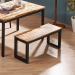 인테리어식탁의자 편한식탁의자 원목 가죽 카페 나만을 위한 원목2인스틸벤치의자 : 오픈마이월드