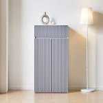 (상단 서랍형)모던 템바보드 인테리어 다용도 장식장 높은 거실 안방 주방 그릇 냄비 찻장 수납 선반 화이트 그레이 모듈 여닫이 양문 도어 5단... 