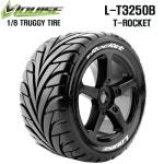 루이스타이어 L-T3250B T-ROCKET 1/8 Truggy Tire SPORT/Black Spoke Rim / 0 Offset / Mounted (반대분, 본딩완료) : hobbyline 하비라인