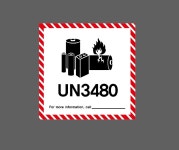 UN3480 FOR MORE INFORMATION CALL 리튬 배터리 항공 운송 AO042 1010 스티커 5x5cm : BESAMEMUCHO