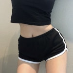 블랙 크롭트레이닝 세트 돌핀팬츠 포함 키작녀트레이닝세트 : 오시크네