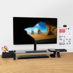 스마트독브릿지 USB3.0 블랙 모니터선반 모니터받침대 블랙 강화유리 : 천하지엘씨