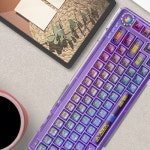 AULA F68 독거미 RGB 풀윤활 유무선 기계식 키보드 퍼플 : QSENN