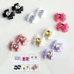 네일아트재료 네일파츠 리본 하트 보석 진주 네일아트 블링블링 2단 더블 파츠 12개입 세트 : 픽처스그램8