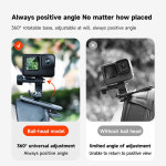360 도 회전 마그네틱 배낭 클립 클램프 마운트 GoPro 12 ta360 X3 Ace Pro Action 3 4 카메라 멀티 액세서리 : 꿀벌구대