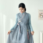 민한복 민소매 생활한복 드레스 원피스 일상 퓨전 철릭 허리치마 개량 여성 신부 : 민한복