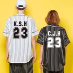 반티 체육대회 이벤트 야구 베이스볼 져지 블랙 & 화이트 : 코스프레 반티