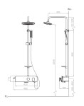 DAROS 다로스 선반형 해바라기 샤워기 V-3000 블랙메탈 : 이레세라믹