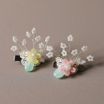 [꼬까한복] 꽃나비 머리핀 브로치 여아소품 악세사리 : 꼬까한복