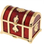 보석 상자 FAKEME 주얼리 수납 박스 보물상자 엔틱풍 쥬얼리 케이스 악세사리 소품 케이스, 레드 : 파카네 상점