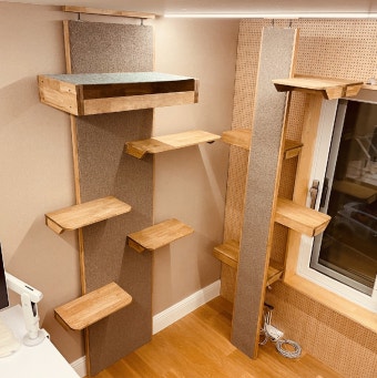 윈팩토리 무타공 고양이 캣타워 DIY 원목 캣폴 대형 캣워커 벽선반 만들기 캣그라운드세트 : 윈팩토리
