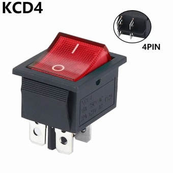 레드 라이트 로커 스위치 4 핀 ON OFF 토글 2 포지션 16A 250V KCD4-20 35x25.5x10mm : 쿄우유통