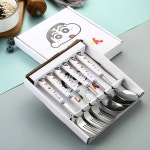 어린이집 행사용 포토존 짱구 스쿠프 포크 스테인리스 스틸 커트레이 세트 귀여운 주방 식기류 나이프 스푼 요리 : 포온지2마켓