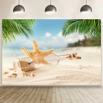 어린이집 행사용 포토존 여름 열대 바다 해변 모래 불가사리 조개 산호 수 나무 어린이 휴가 배경 스튜디오 : 포온지2마켓