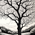 인테리어그림 캔버스액자 거실 카페 갤러리 공간액자 세로형 흑백의 조화 나무의 꿈 : 유프레임 UFRAME