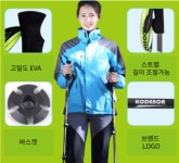 초경량170g (1+1) 카본섬유 KODENOR 3단 등산스틱 노르딕워킹 하이킹 워킹 지팡이 스틱 : 뮤리엘MURIEL