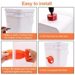 닭 모이통 DIY 치킨 피더 가금류 포트 비 설치류 방지 폐기물 없음 버킷 배럴 쓰레기통 중력 피드 키트 트로프 1 개 : 포온지2마켓